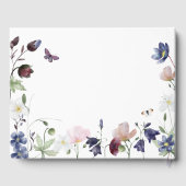 Elegant Boho Wildbloemen Sympathie Memorial Gastenboek (Achterkant)