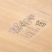 Elegant Boho Wildflower Baby shower Acryl Uitnodigingen (Laagn)