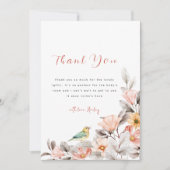 Elegant Boho Wildflower Baby shower Bedankkaart (Voorkant)