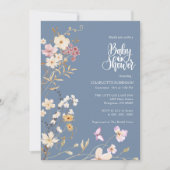 Elegant Boho Wildflower Baby shower Invitation Kaart (Voorkant)