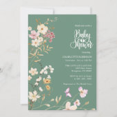 Elegant Boho Wildflower Baby shower Invitation Kaart (Voorkant)