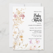 Elegant Boho Wildflower Baby shower Invitation Kaart (Voorkant)