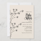 Elegant Boho Wildflower Baby shower Invitation Kaart (Voorkant)