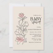 Elegant Boho Wildflower Baby shower Invitation Kaart (Voorkant)
