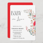 Elegant Boho Wildflower Baby shower Kaart (Voorkant / Achterkant)