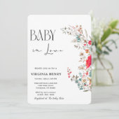 Elegant Boho Wildflower Baby shower Kaart (Staand voorkant)