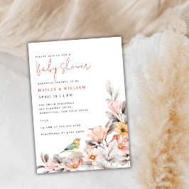 Elegant Boho Wildflower Baby shower Kaart