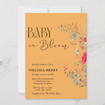 Elegant Boho Wildflower Baby shower