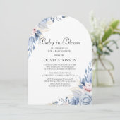 Elegant Boho Wildflower Baby shower Kaart (Staand voorkant)