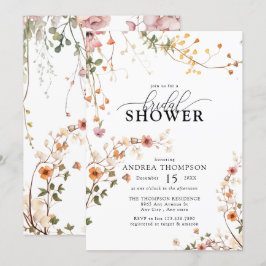 Elegant Boho Wildflower Bloemen Vrijgezellenfeest Kaart