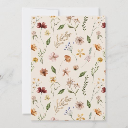 Elegant Boho Wildflower Bloemen Vrijgezellenfeest Kaart (Achterkant)