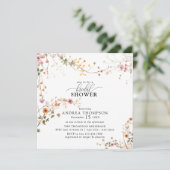 Elegant Boho Wildflower Bloemen Vrijgezellenfeest Kaart (Staand voorkant)