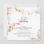 Elegant Boho Wildflower Bloemen Vrijgezellenfeest Kaart (Voorkant)