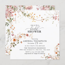 Elegant Boho Wildflower Bloemen Vrijgezellenfeest Kaart