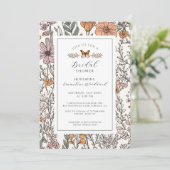 Elegant Boho Wildflower Bloemen Vrijgezellenfeest Kaart (Staand voorkant)