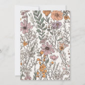 Elegant Boho Wildflower Bloemen Vrijgezellenfeest Kaart (Achterkant)