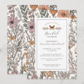 Elegant Boho Wildflower Bloemen Vrijgezellenfeest Kaart (Voorkant / Achterkant)