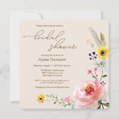 Elegant Boho Wildflower Bloemen Vrijgezellenfeest Kaart (Voorkant)