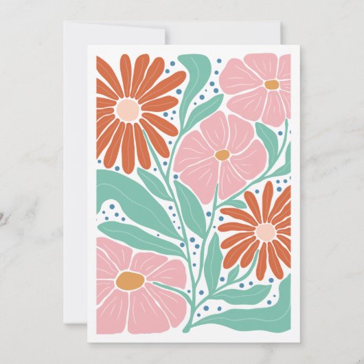 Elegant Boho Wildflower Bloemen Vrijgezellenfeest Kaart (Achterkant)