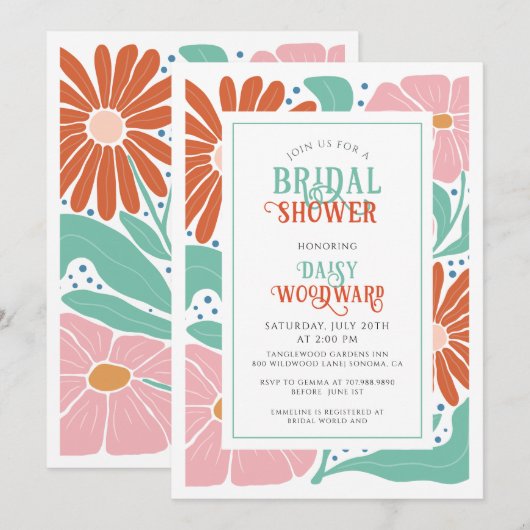 Elegant Boho Wildflower Bloemen Vrijgezellenfeest Kaart (Voorkant / Achterkant)