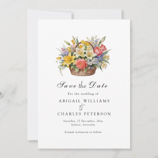 Elegant Boho Wildflower Bloom Save the date (Voorkant)