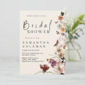 Elegant Boho Wildflower Blush Pastel Vrijgezellenf Kaart (Staand voorkant)