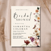 Elegant Boho Wildflower Blush Pastel Vrijgezellenf Kaart