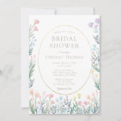 Elegant Boho Wildflower Bridal Shower Invitation Kaart (Voorkant)