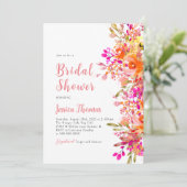 Elegant Boho Wildflower Bridal Shower Invitation Kaart (Staand voorkant)