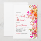 Elegant Boho Wildflower Bridal Shower Invitation Kaart (Voorkant / Achterkant)