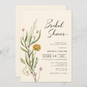 Elegant Boho Wildflower Bridal Shower Invitation Kaart (Voorkant / Achterkant)