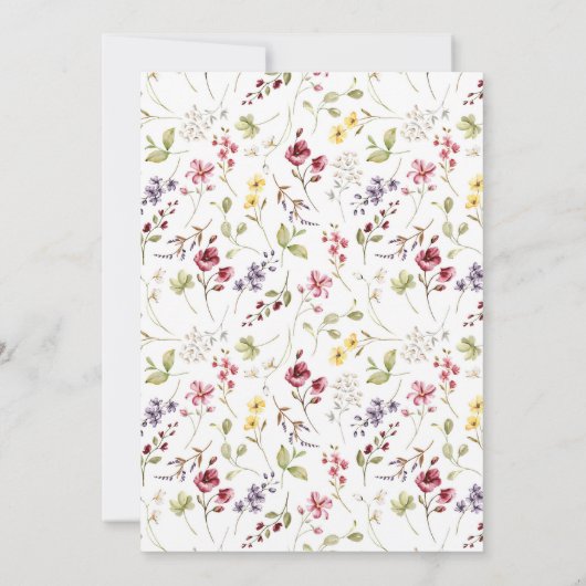 Elegant Boho Wildflower Bridal Shower Invitation Kaart (Achterkant)