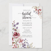 Elegant Boho Wildflower Bridal Shower Invitation Kaart (Voorkant)