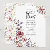 Elegant Boho Wildflower Bridal Shower Invitation Kaart (Voorkant / Achterkant)