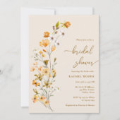 Elegant Boho Wildflower Bridal Shower Invitation Kaart (Voorkant)