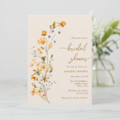 Elegant Boho Wildflower Bridal Shower Invitation Kaart (Staand voorkant)