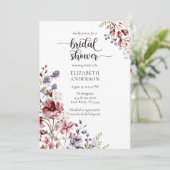 Elegant Boho Wildflower Bridal Shower Invitation Kaart (Staand voorkant)