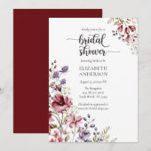 Elegant Boho Wildflower Bridal Shower Invitation Kaart (Voorkant / Achterkant)