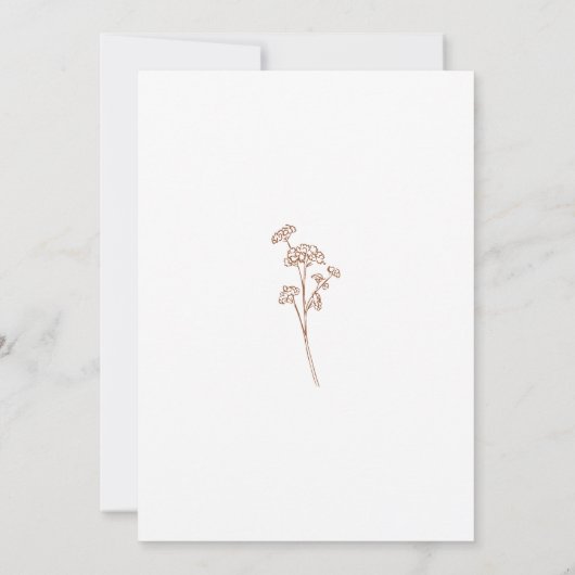 Elegant Boho Wildflower Burnt Sinaasappel Wedding Kaart (Achterkant)