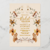 Elegant Boho Wildflower Elegant Vrijgezellenfeest Folie Uitnodiging (Voorkant)