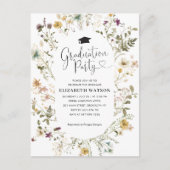 Elegant Boho Wildflower Floral Gradual Party Briefkaart (Voorkant)