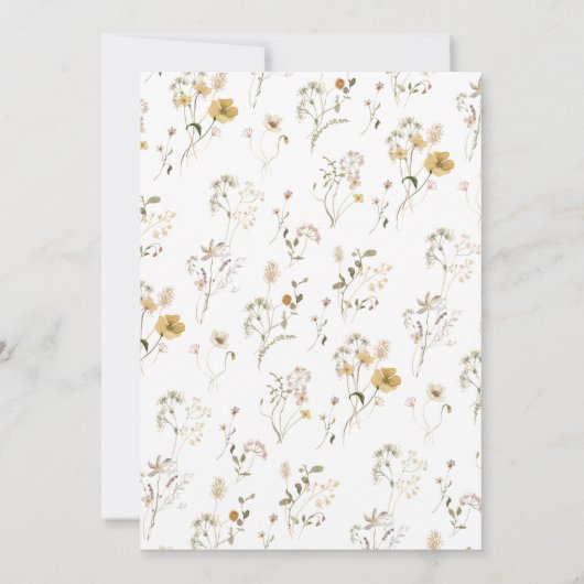 Elegant Boho Wildflower Floral Gradual Party Kaart (Achterkant)