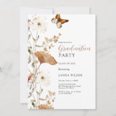 Elegant Boho Wildflower Graduation Party Kaart (Voorkant)