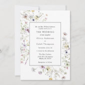 Elegant Boho Wildflower Greenery Lijst Wedding IV Kaart (Voorkant)