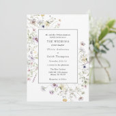Elegant Boho Wildflower Greenery Lijst Wedding IV Kaart (Staand voorkant)