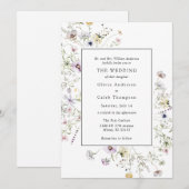 Elegant Boho Wildflower Greenery Lijst Wedding IV Kaart (Voorkant / Achterkant)