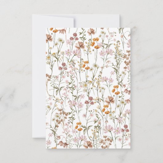 Elegant Boho Wildflower Meadow Vrijgezellenfeest Kaart (Achterkant)