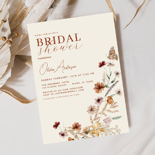 Elegant Boho Wildflower Meadow Vrijgezellenfeest Kaart