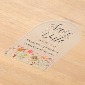 Elegant Boho Wildflower Meadow Wedding Acryl Uitnodigingen (Laagn)