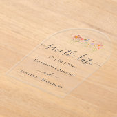 Elegant Boho Wildflower Meadow Wedding Acryl Uitnodigingen (Laagn)